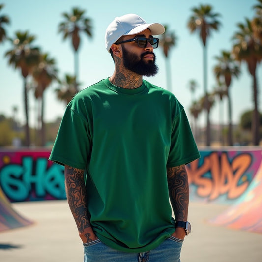 Premium Forest Green Oversized Solid Plain T-shirt