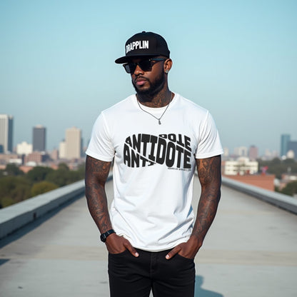Antidote White Crew Neck Graphic Printed T-shirt