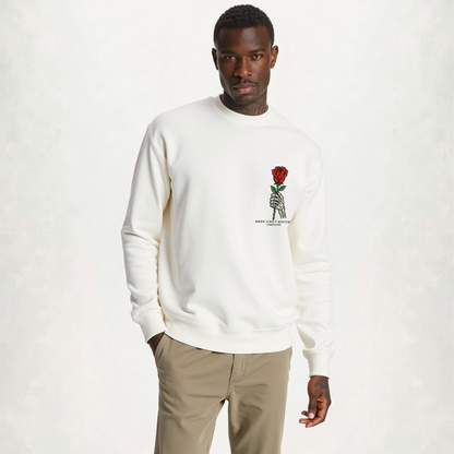 Amor White Unisex Premium Regular Printed Sweatshirt