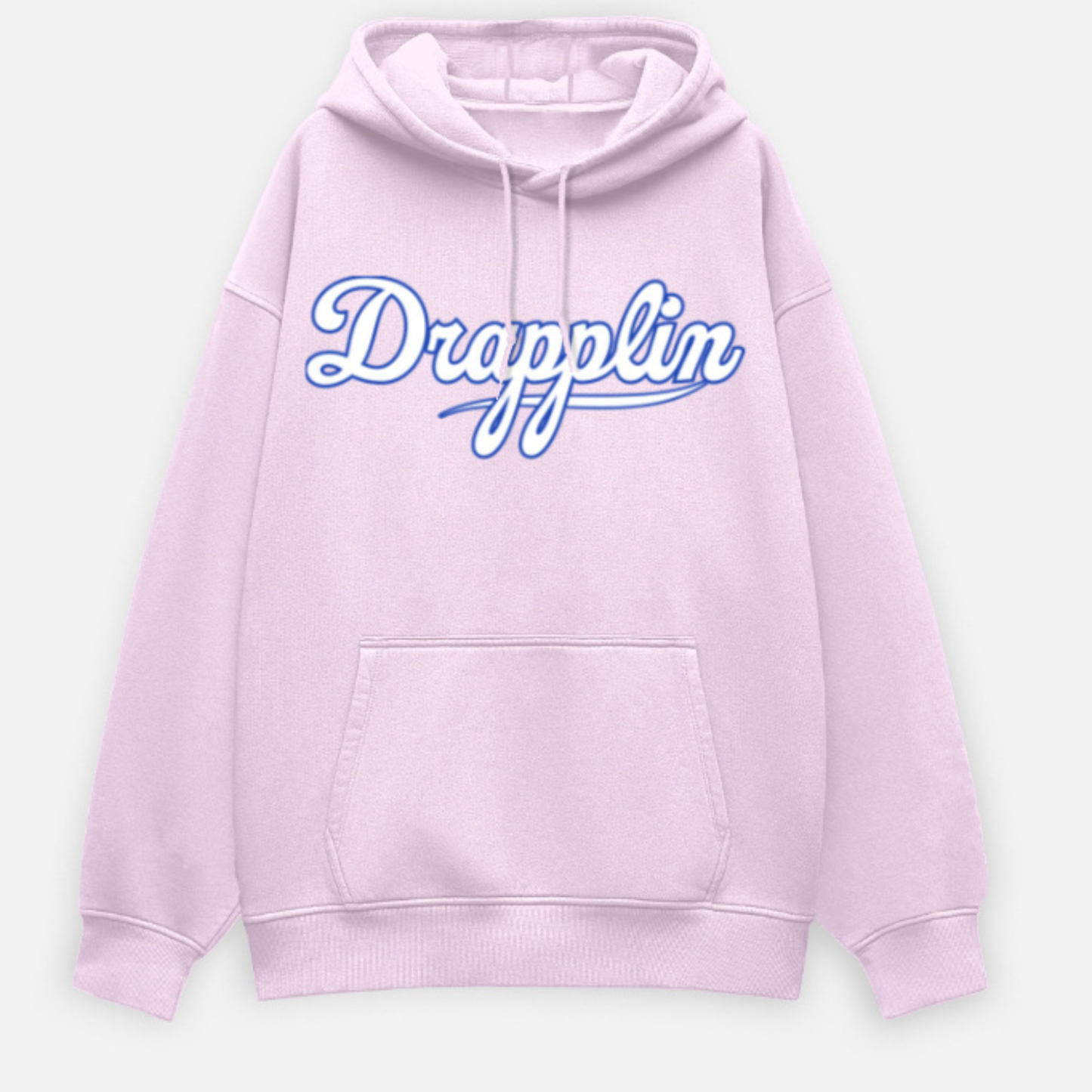 Drapplin Unisex Oversized Baby Pink Typography Printed Hoodie