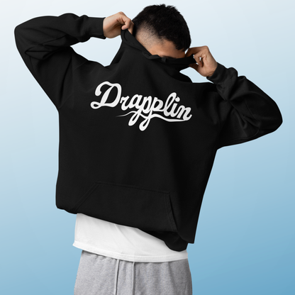Drapplin Unisex Oversized Black Typography Printed Hoodie